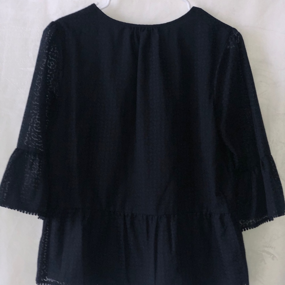 Tommy Hilfiger - Navy Medium Peplum Blouse - Picture 2 of 4